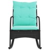 vidaXL Patio Rocking Chair with Cushions Black Poly Rattan - 4 of 4