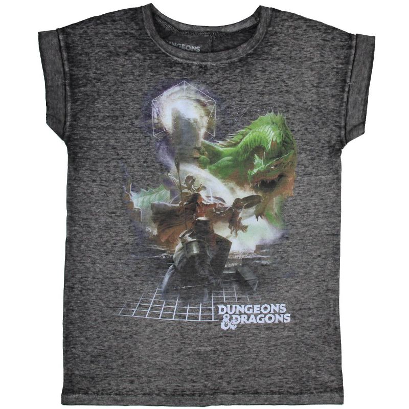 Dungeons And Dragons Junior's Dungeons And Dragons D&D Burnout T-Shirt, 1 of 5
