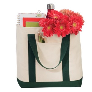 Chic and Practical Port Authority Ideal Twill Two-Tone Shopping Tote Bag - Durable twill Large capacityLarge capacity - 1 of 4