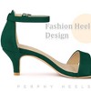 BLISSFUL STEP Women's Open Toe Ankle Strap Kitten Heels Sandals - 4 of 4