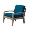 1 Piece Outdoor Acacia Wood Patio Club Chair with Water-Resistant Cushions, Outdoor Chair with Slat Panel Design for Garden or Deck-Coolbibila - 2 of 4