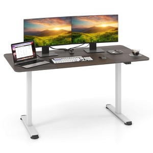 Costway Electric Height Adjustable Standing Desk, Sit to Stand Computer Workstation Home Office Desk - 1 of 4