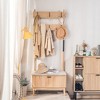Nordlys Gray Solid Wood Hall Tree with Storage Industrial Style Entry - 3 of 4