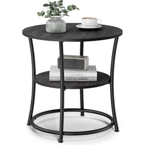 2-Tier Round End Table, Nightstand with Steel Frame for Small Spaces - 1 of 4