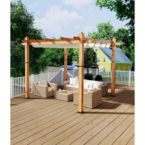Aluminum Pergola, Outdoor Metal Pergola with Adjustable Canopy, Reinforced Frame Outdoor Shelter for Backyard, Garden and Deck - 1 of 4
