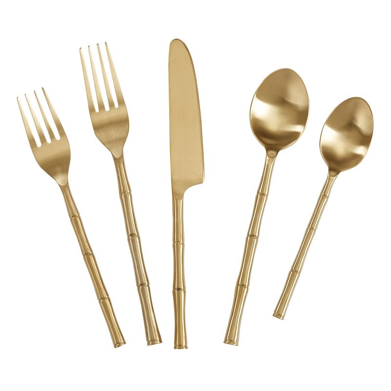 Park Designs Gold Bamboo Flatware Five Piece Place Setting, 1 of 4