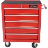 Heavy-Duty Rolling Tool Cabinet, 5-Drawer Mobile Tool Chest with Locking System, High Capacity Organizer for Garage, Workshop, Home, Red - 3 of 4