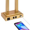 Possini Euro Design Amity 26" High Modern Desk Lamp USB Port AC Power Outlet Gold Warm Brass Finish Metal Single Home Office Living Room Charging - 3 of 4