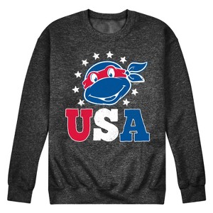 Men's - Teenage Mutant Ninja Turtles - Raphael USA Red White Blue Graphic Fleece Sweatshirt - 1 of 4