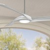 60" Minka Aire Modern Indoor Ceiling Fan with LED Light Remote Control Brushed Nickel for Living Room Family Dining Home Office - 2 of 4