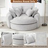 Whisen 59.8" Round Chaise Sofa Loaf Sofa Boneless Round Couch, Full-Compressed Sofa Bed with 8 Throw Pillows - 2 of 4