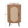 ORRD Rattan Door Corner Cabinet - Freestanding Shelf for Small Spaces, Living Room, Kitchen, Bathroom & Bedroom - 3 of 4
