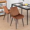 DYHOME Mid-century Modern Dining Chairs, Velvet Upholstered Metal Side Chair, Set of 2 - 2 of 4