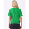INSPIRE CHIC Women's Regular Fit Round Neck Short Sleeve Party Clubwear Blouses - 3 of 4