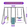 Ruvalino Playground Swings 3 in 1 Swing Set with Slide and Saucer Swing for Backyard Fun, Multicolored, 106.29"*62.99"*72.83" - 3 of 4