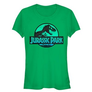 Juniors Womens Jurassic Park Ocean Ripple Logo T-Shirt - 1 of 3