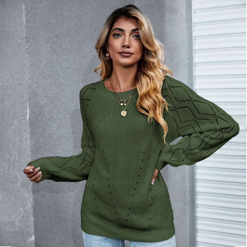 Women's Cutout Raglan Long Sleeve Sweater - Cupshe, 3 of 8
