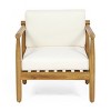 Acacia Wood Outdoor Club Chair with Water-Resistant Cushion, Slat Design Patio Lounge Chair-3irtyhousy - 3 of 4