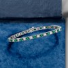 Ross-Simons 4.80 ct. t.w. Emerald and 1.00 ct. t.w. Diamond Tennis Bracelet in Sterling Silver - 4 of 4
