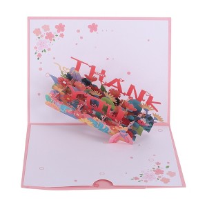 Unique Bargains Greeting Card 3D Thank You Card Paper 8.3"x6.3"x0.4" 1 Pc - 1 of 4