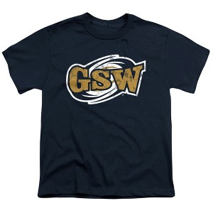 Georgia Southwestern State University Distressed Primary Logo Kids T-Shirt For Youth Navy - 1 of 4