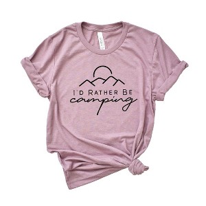 Simply Sage Market Women's I'd Rather Be Camping Short Sleeve Graphic Tee - 1 of 4