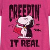 Girls' - Peanuts - Creepin It Real Fitted Short Sleeve Graphic T-Shirt - 2 of 4