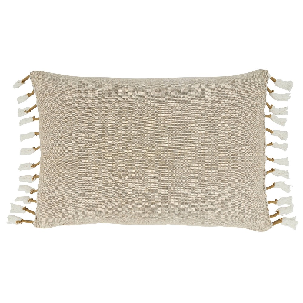 Photos - Pillow 16"x23" Oversize Tassel Lumbar Throw  Cover - Saro Lifestyle: Cotton