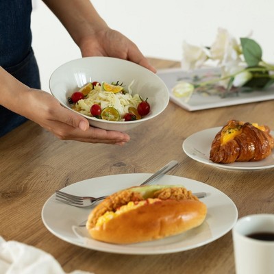 White Ceramic 32-Piece Dinnerware Set for 8