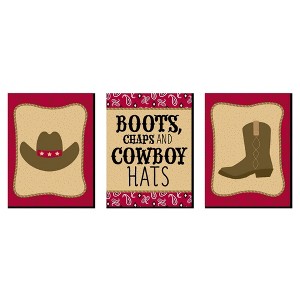 Big Dot of Happiness Little Cowboy - Western Nursery Wall Art and Kids Room Decorations - Gift Ideas - 7.5 x 10 inches - Set of 3 Prints - 1 of 4