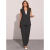 INSPIRE CHIC Women's Outfits Sleeveless Suit and Wide Leg Pants Business Blazer Sets 2 Pcs - 3 of 4