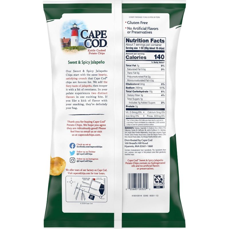 Cape Cod Potato Chips Sweet &#38; Spicy Jalapeno Kettle Chips - 7.5oz, 3 of 6