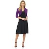 Rekucci Women's Stretch Knit Jersey Bolero Shrug with Ruched Sleeves - 4 of 4