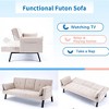 QingMoon 70" Convertible Sofa Bed, Foldable 2-Seater Futon Couch, with 2 Cup Holders, 2 Pillow and Side Storage for Living Room, Apartment - 3 of 4