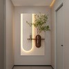 Vynxaria 3-Color LED Sandstone Wall Decor with Simulated Green Plants, 3D Sculpture, Glass Vase, Rabbit Statue - 3 of 4
