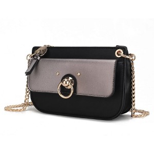 MKF Collection Jill Vegan Leather Color Block Crossbody Handbag by Mia K - 1 of 4