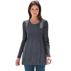 Jessica London Women's Plus Size Ribbed Baby Doll Tunic Sweater - 1 of 4