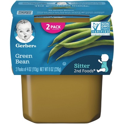 Gerber Sitter 2nd Foods Green Bean Baby Meals Tubs - 2ct/4oz Each