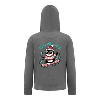 Everyday Kids Christmas Collection Snow Much Fun Boys Zip Up Hoodie – Holiday Penguin Sweatshirt