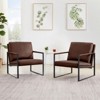 RISOKEYS PU Leather Accent Arm Chair - Extra Thick Padded Backrest & Seat Cushion, Non-Slip Feet, Sturdy Metal Frame for Living Room - 2 of 4