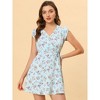Allegra K Women's Boho Crossover V Neck Petal Sleeves Belted Floral Flowy Dress - 2 of 4