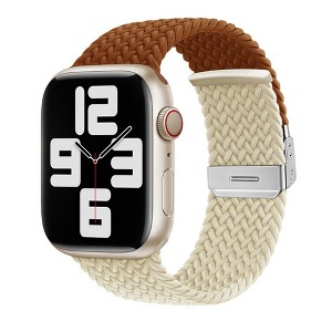 HTUTWOO Braided Strap for Apple Watch Band, Nylon Two-Tone Watch Strap 38/40/41/42/44/45/46/49mm for iWatch Series 11 10 9 8 7 6 5 4 3 2 1 Ultra SE - 1 of 4