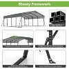 Real Relax Heavy Duty Metal Carport, Outdoor Garage Car Shelter Shade with Heavier Metal Frame, Galvanized Metal Roof for Car and Boats, Grey - 4 of 4