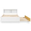Full Size Platform Bed with Trundle and Bookcase Headboard, Storage Shelves, No Box Spring Needed, White Wood Frame - 4 of 4