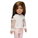 I'M A GIRLY White Blouse with Lace Details Outfit for 18" Fashion Doll