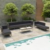 vidaXL Poly Rattan 10-Piece Patio Lounge Set with Cushions - Versatile Gray Outdoor Furniture Set Perfect for Gardens, Patios, and Decks - 2 of 4
