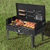 VisioGear Portable Charcoal Grill, Square Grill with Handles and Lid, Black, 17.32"*10.63"*8.66" - 4 of 4