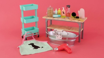 Play Our Generation Pet Grooming Salon Accessory Set for 18" Dolls, video 3 of 9 slides