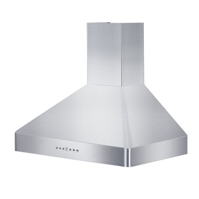 ZLINE KF2-36 36-Inch Mount Wall Range Hood in Stainless Steel with Crown Molding, 2 LED Lights, and 4-Speed Exhaust Fans