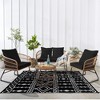 Large Boho Outdoor Plastic Straw Rug Outdoor Carpet Patio Rug Reversible RV Camping Rug Outside Mat for Balcony Deck Picnic Beach - 3 of 4